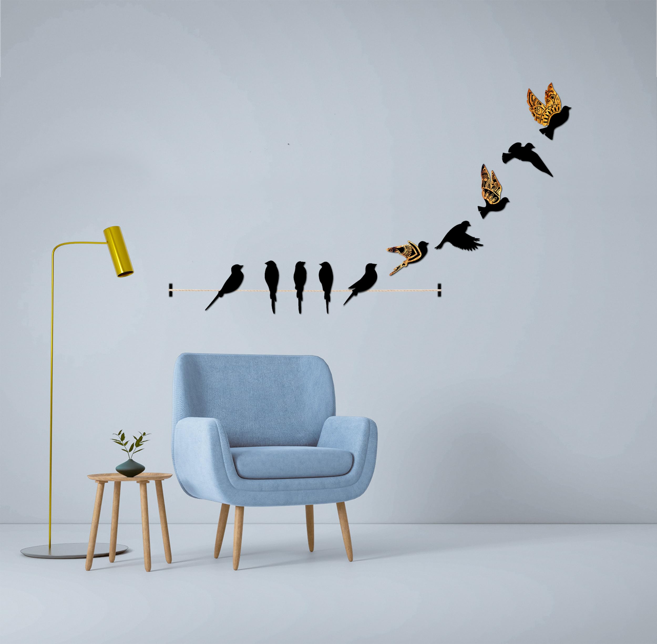 Vah- Kya Bat Hai !! Mandala Birds Wall Hanging For Home And Interior Decoration, Wooden Decor Items